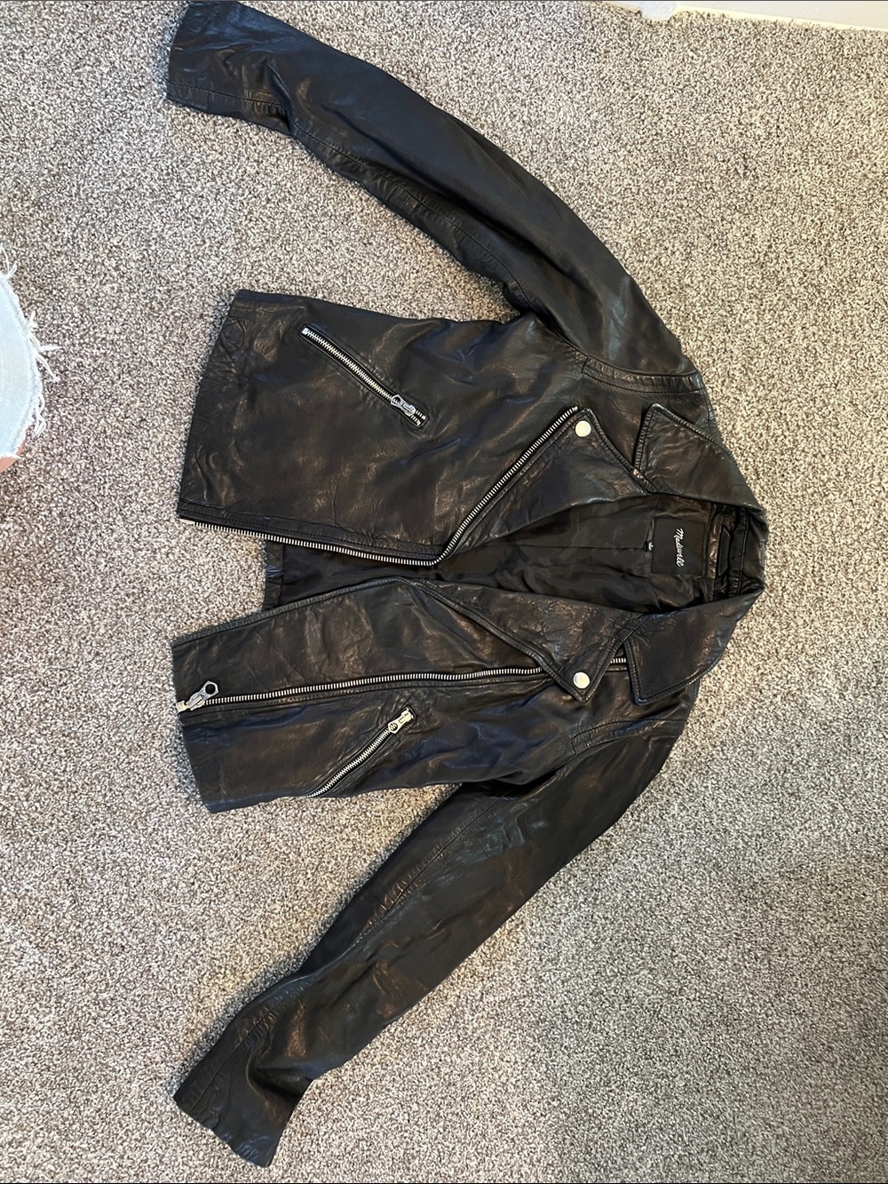 Madewell Black Faux Leather Biker Jacket